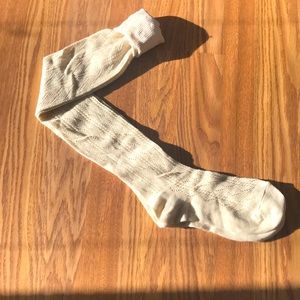 Long knee high socks, off white.